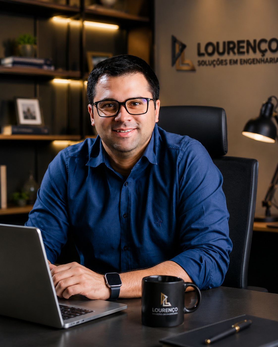 Lucas Lourenço no escritório da Lourenço